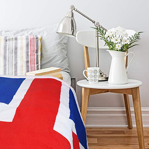 Tirrinia UK Flag Sherpa Throw Blanket, Super Cozy Fleece Plush Throw TV Blankets Reversible for Bed or Couch 50" x 60" | United Kingdom Flag - color: Uk Flag