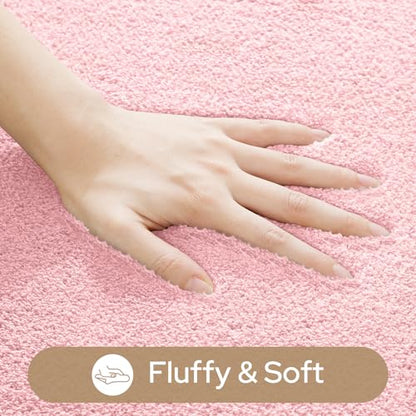 HOMEIDEAS Upgraded Bathroom Rugs Set 3 Piece, Ultra Soft Memory Foam Bath Mats, Super Absorbent Non Slip Washable U-Shaped Toilet Bath Rug (Light Pink, 17"x24"+20"x32"+U-Shaped 20"x24") - color: Light Pink