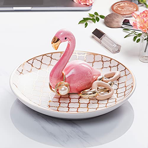 PUDDING CABIN Flamingo Gifts for Women Ring Holder for Jewelry, Pink Decor Flamingo Gift for Women Girls Friend Her Mom Mothers Day Birthday Christmas Thanksgiving Valentines - style: Flamingo