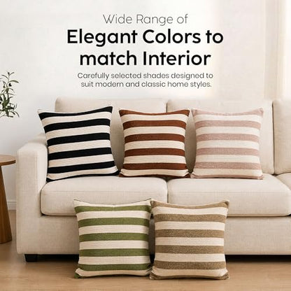 TEHALK Stripes Pillow Covers 18x18 Set of 2 - color: Pink1, size: 18" x 18" (Pack of 2)