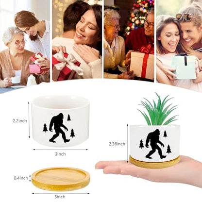 1Pcs Compatible with Bigfoot Planter Pots with Drainage, Tray, Ceramic Pot | Small Planters for Plants,Decoration for Outdoors,Home,Office,Window,Garden,Gifts for Women Men (No Plants Included) - style: Compatible with Bigfoot
