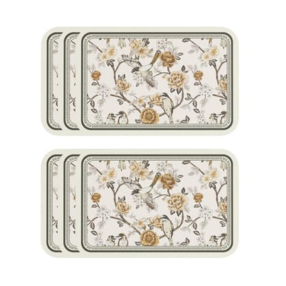 Vinyl Waterproof Placemats Set of 6 Rectangular,12"*17"-Murad A | Wipeable Beautiful Print Place Mats,Stain Resistant,Heat Resistant,Everyday Meals,Kitchen,Dinning,Holiday,Decor - color: Murad a
