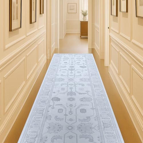 Fame Living Beige Oushak Rug, Modern Rugs, Vintage, Turkish, Eclectic, Floral, Pastel, Washable, Small Throw, Accent Area Rug for Living Room, Bedroom, Kitchen, Bathroom, 2'5"x4'9 - color: Beige Beige, size: 2'6" x 4'11" (Rectangular)