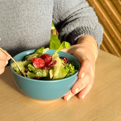 Mora Ceramic Artisan Matte Small Dessert Bowls - 16oz, Set of 6 - Microwave, Oven and Dishwasher Safe, For Rice, Ice Cream, Soup, Snacks, Cereal, Chili, Side Dishes etc - Microwavable Kitchen Bowl - color: Artisan Colors