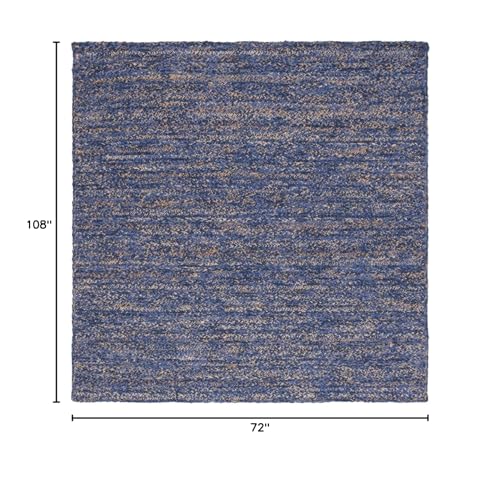 SAFAVIEH Natural Fiber Collection Area Rug - 6' x 9', Navy & Natural, Handmade Flat Weave Stripe Jute & Cotton Jute, Ideal for High Traffic Areas in Living Room, Bedroom (NFB651N) - color: Navy/Natural, size: 6' x 9' (Rectangular)