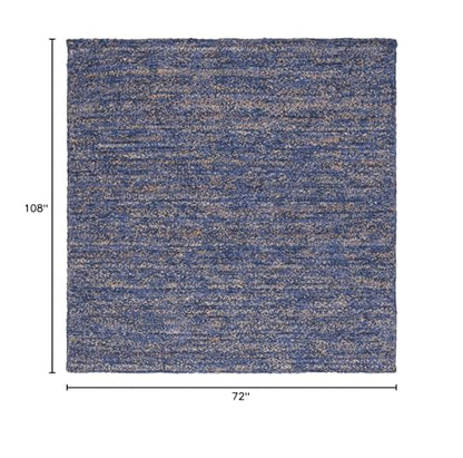 SAFAVIEH Natural Fiber Collection Area Rug - 6' x 9', Navy & Natural, Handmade Flat Weave Stripe Jute & Cotton Jute, Ideal for High Traffic Areas in Living Room, Bedroom (NFB651N) - color: Navy/Natural, size: 6' x 9' (Rectangular)