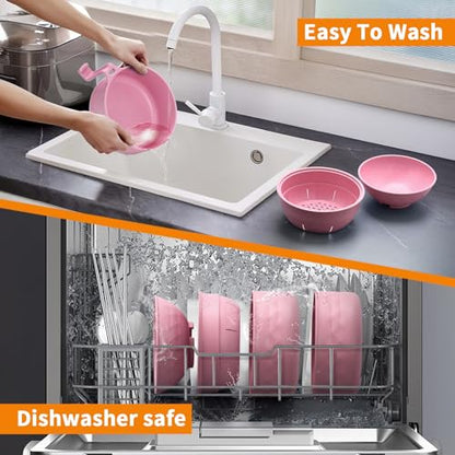 Ramen Cooker,32oz Ramen Bowl Set,Microwave Ramen Bowl, Microwave Bowl with Lid, Portable Noodle Bowls,for Home Office Dorm Room College gift (Pink) - color: Pink
