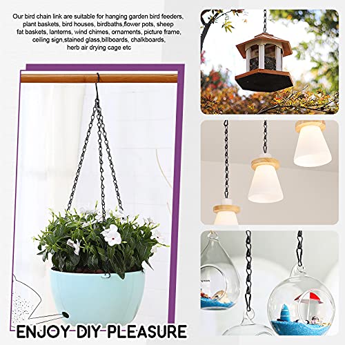 Swpeet 15Pcs Black 35 Inch Garden Plant Hangers Hanging Chain with Hooks Clips, Garden Plant Hangers Hanging Basket Chains for Decorative - size: 35 Inch