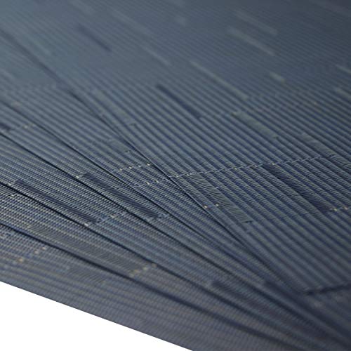 Placemats for Dining Table Woven Vinyl Place Mats Wipe Off Plastic Placemats Stain Resistant Table Mats Set of 6 （Bamboo Navy） - color: Bamboo Navy, size: placemats set of 6