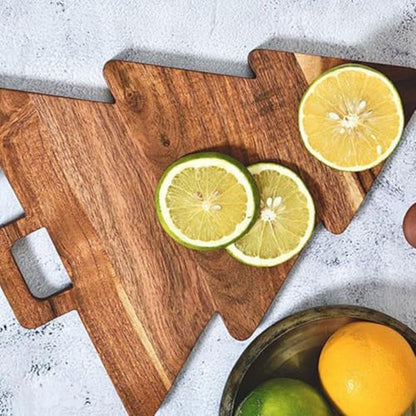 Alipis Christmas Tree Cutting Board Wooden Kitchen Decor for Food Prep Serving Versatile Christmas Tree Shaped Board for Bread Cake Appetizers for Home Holiday Gatherings