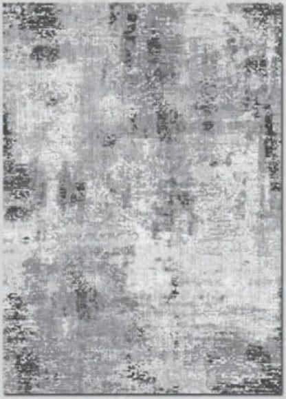 Kelarea Washable Area Rug 6x9, Non-Slip Low Pile Abstract Grey | Water & Stain Resistant, Pet Friendly, Easy Clean, Ultra Soft, for Living Room, Bedroom, Nursery, Ofiice - color: Light Grey, size: 6' x 9' (Rectangular)