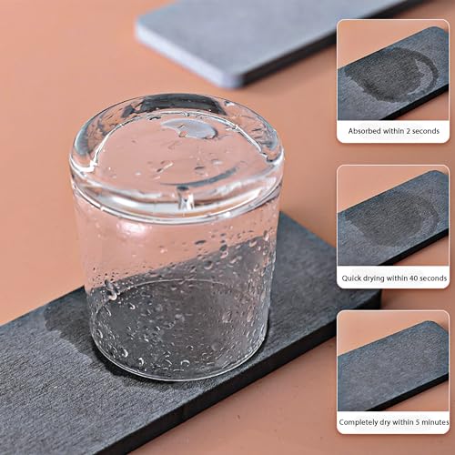 NiuYichee Set of 4 Water Absorbent Diatomite Coasters, Diatomaceous Earth Kitchen Soap Dish, Bathroom Trays, Water Absorbing Stone Used for Hand Soaps & Plants & Toiletries in The Modern Home - color: Set of 4 Dark Grey