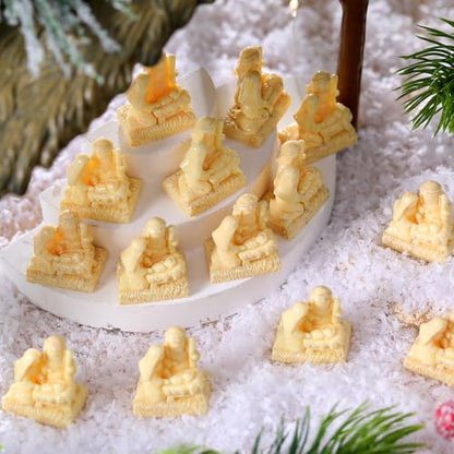 RoundFunny 50 Pcs Christmas Miniatures Nativity Resin Nativity Figures Bulk | Christmas Holy Family Figurine, Hide and Seek for Family, Nativity Scene Religious Gifts for Xmas Christian Goodie Bag Favors - style: Nativity