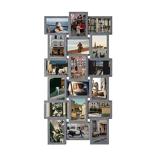 Jerry & Maggie 4X6 Collage Picture Frames for Wall Decor, 18 Opening Collage Wall Hanging for 6x4 Photo, Multi Picture Frame Set with One-piece Design Ashes - color: Ashes*18 pack