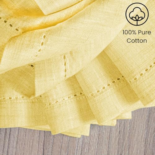Cloth Dinner Napkins 100% Cotton Set of 6 - Soft Durable Washable - Ideal for Farmhouse Parties Wedding Christmas Easter - Perfect Everyday Use Table Cloth Napkins 18x18 Yellow - color: Yellow