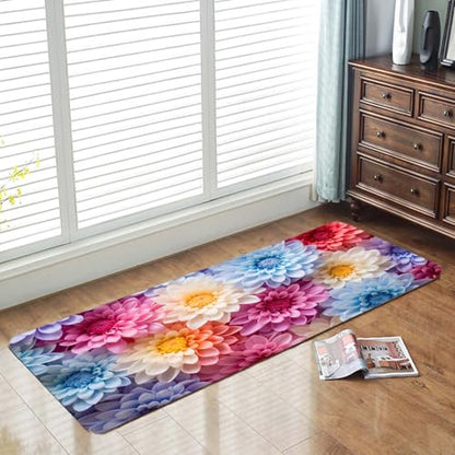 Non-Skid Low Pile Sponge Foam Door Entry Rug for Bathroom Mat,Separate Tub Shower Skid Proof Rugs, Home 3D Optical Illusion Rug Non Slip Bath Mats Welcome Mat 47 x 17.5 inches - color: Multi11
