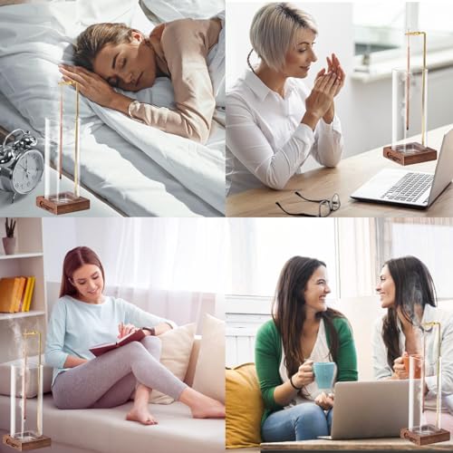 Ceremony Incense Holder,2 Pack Wood Incense Holder for Sticks with Glass Ash Catcher Ceremony Incense Holder - color: 2 Pcs Wooden Square