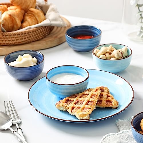 Selamica Ceramic Mini Bowls, 4 OZ Dipping Bowls, 3.5 Inch Gradient Blue Set of 6, Microwave & Dishwasher Safe - color: Gradient Blue, size: 4 Oz