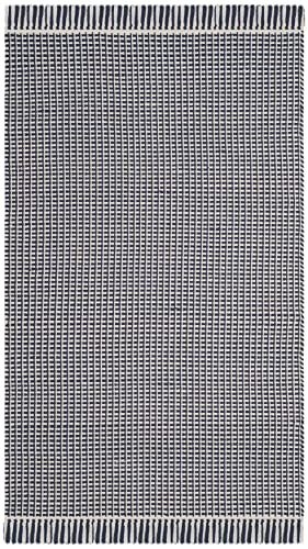 SAFAVIEH Montauk Collection Accent Rug - 2'3" x 4', Ivory & Navy, Handmade Flat Weave Boho Farmhouse Cotton Tassel Fringe, Ideal for High Traffic Areas in Entryway, Living Room, Bedroom (MTK340B) - color: Ivory/Navy, size: 2'3" x 4' (Rectangular)