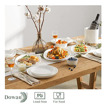 DOWAN Large Serving Platter, 16"/14"/12" Porcelain Platters for Entertaining Wedding Party, White Oval Plates Set of 3, Serving Dishes for Serving Food, Housewarming Gifts - color: Ellipse