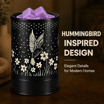 nawaza Wax Melts Warmer 2-in-1 Electric LED Burner Hummingbird | Scented metal wax warmer,hummingbird design,home decor,LED ambient fragrance burner - style: Hummingbird