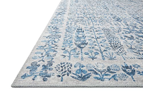 Loloi Rifle Paper Co Maison Blue 3'-9" x 5'-6" Accent Rug | MAO-07 Printed Approx. 4x6 Entryway Kitchen, Whimsical, Accent Rug - color: Blue, size: 3'9" x 5'6" (Rectangular)