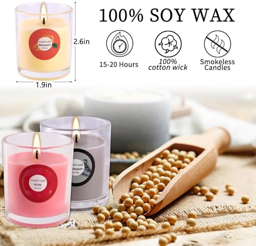 YOROXRG Scented Candles, Jasmine, Rose, Vanilla, Bergamot, fig, Lavender, Lemon, Spring,Strawberry, Rosemary, Aromatherapy Candles,Soy Wax Glass Jar Candle - 40 Pack - color: 40 Colors