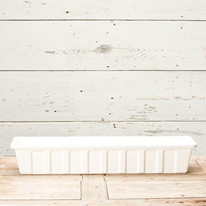 Root & Vessel Poly-Pro Plastic Flower Box Planter, White, 30-Inch - color: White, size: 30-Inch