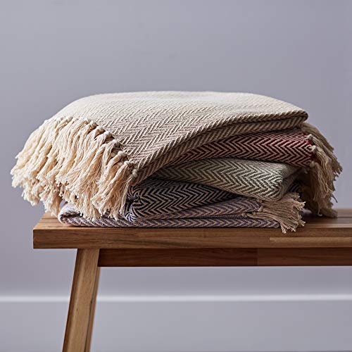 DII Chevron Throw Collection Handloomed Cotton, 50x60, Stone - color: Stone, size: 50x60"