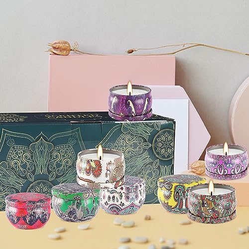Scented Candles Gift Set, 2.5 oz Soy Wax Aromatherapy Candle for Home, Romantic Candles Gift for Mother Day Christmas Valentines Birthday (24 Pack) - color: 24Pack-Brown