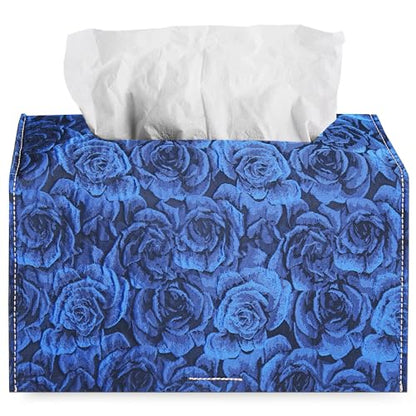 Leather Cover for Disposable Paper Hand Towel Box, Compatible with Kleenex Paper Hand Towel(1-3D Rose Blue) - color: 1-3d Rose Blue