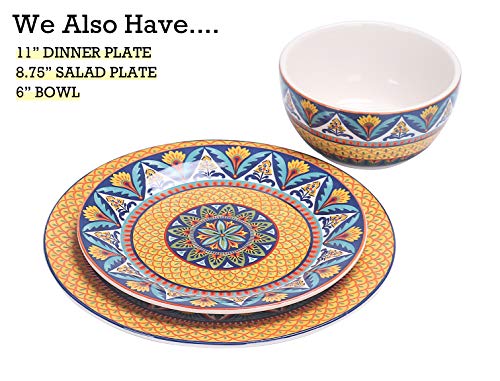 Bico Havana Salad Plates Set of 4, 8.75 Inch Ceramic Dessert Plates for Salad, Appetizer, Side Dishes, Microwave and Dishwasher Safe, Gift for Housewarming and Thanksgiving - color: Havana
