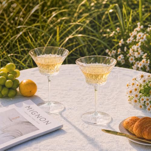 12 Pcs Plastic Martini Glasses with Gold Rim 4.5 Oz Reusable Acrylic Coupe Cocktail Glasses Removable Champagne Dessert Cups for Margaritas Weddings Parties Birthday (12, clear) - color: Clear