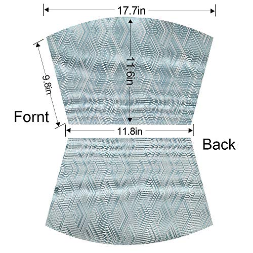Round Table Placemats Set of 6,Woven Vinyl Wedge Placemats Heat Resistant Table Mats Wipe Clean (Light Blue) - color: Wedge:blue