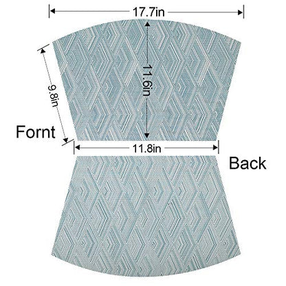 Round Table Placemats Set of 6,Woven Vinyl Wedge Placemats Heat Resistant Table Mats Wipe Clean (Light Blue) - color: Wedge:blue