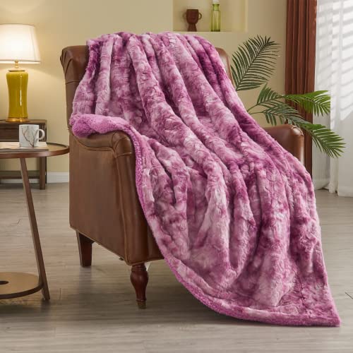 NEWCOSPLAY Faux Fur Sherpa Throw Blanket for Couch, Light Purple, 40"x50" | Super Soft Cozy Fuzzy Plush Warm Thick Decorative Non-Heated Blanket for Sofa Bed, Gift for Women Men, All Season Use - color: Light Purple, size: Throw(40"x50")