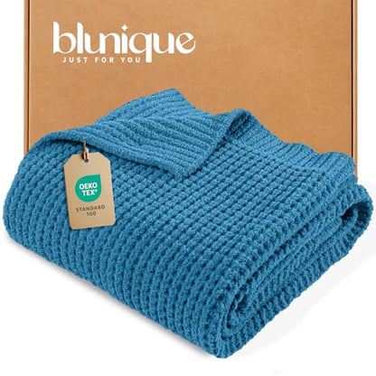 Knit Throw Blanket for Couch, Soft Cozy Fluffy Knitted Blanket for Sofa, Bed, Gift for Women Girls (Twin 60"x80") - size: Twin 60"x80"