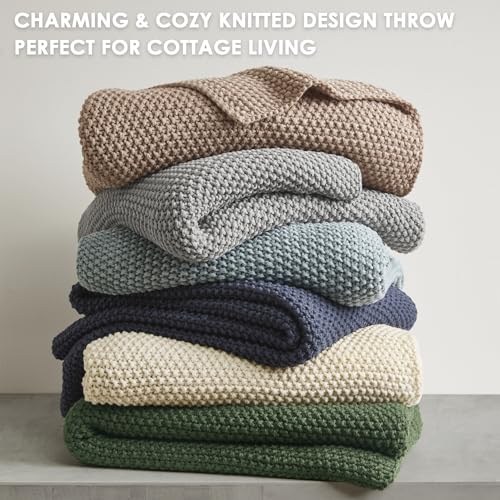 INK+IVY Bree Knit All Season Throw Blanket for Sofa, 50 x 60, Brown | Ultra Soft, Acrylic, Lightweight, OEKO-TEX Certified - color: Brown, size: Throw (50 in x 60 in)