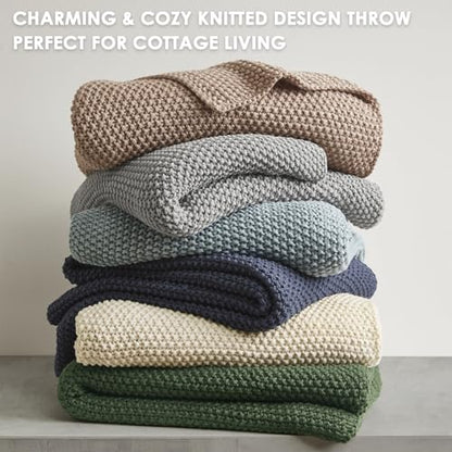 INK+IVY Bree Knit All Season Throw Blanket for Sofa, 50 x 60, Brown | Ultra Soft, Acrylic, Lightweight, OEKO-TEX Certified - color: Brown, size: Throw (50 in x 60 in)