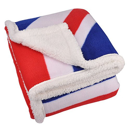 Tirrinia UK Flag Sherpa Throw Blanket, Super Cozy Fleece Plush Throw TV Blankets Reversible for Bed or Couch 50" x 60" | United Kingdom Flag - color: Uk Flag