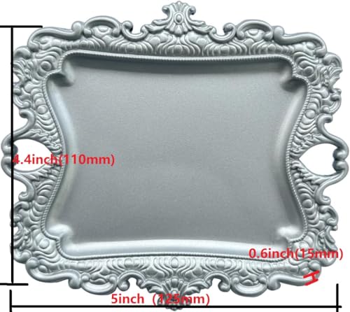 1 Pack Jewelry Dish Silver Jewelry Trays ideal for holding jewelry rings and small trinkets. - color: Silver, size: small:5"(125mm)*4.4"(110mm)*0.6"(15mm)