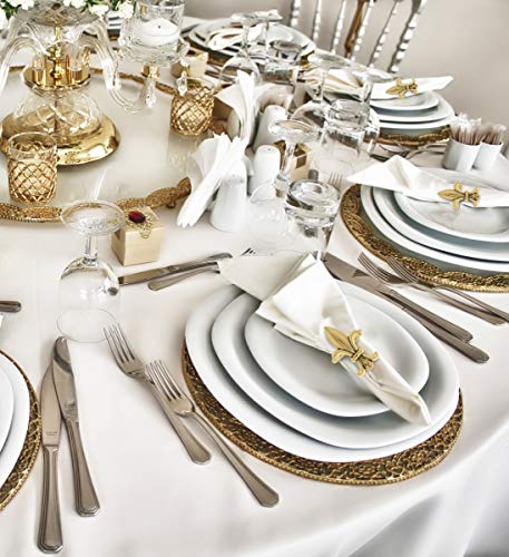Gold Napkin Rings Set of 6 - Elegant Metal Gold Napkin Holder Ring Bands, Fancy Table Centerpiece Napkin Rings for Holiday Family Dinner, Birthday Party, Wedding Decorations - Fleur de Lis - style: Gold - Fleur De Lis