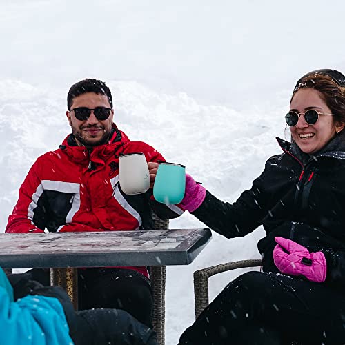 Ideus 16 oz Insulated Coffee Mug with Handle and Lid, Double Wall Stainless Steel Vacuum Thermal Coffee Mug, Travel Coffee Cup Thermal Cup for Home and Office (Blue Zebra, FUJI DAWN) - color: Blue Zebra