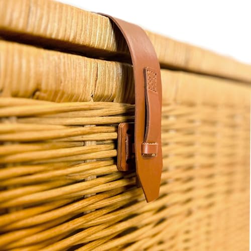 The Basket Lady Deep Wicker Storage Trunk, L, Sandstone | Outside: 24" L x 17" W x 17.5" H | Inside: 22”L x 15”W x 15”H - Handcrafted by artisans from natural rattan - color: Sandstone, size: L