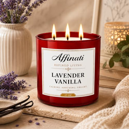 Affinati Lavender Vanilla 17 oz 3-Wick Luxury Soy Blend Candle