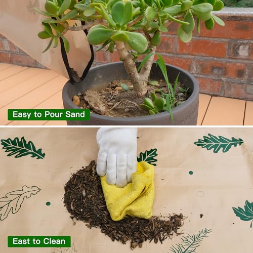 2PCS 5x5FT Extra Large Repotting Mat for Indoor Plants, Heavy Duty Thickened Gardening Mat, Waterproof Plant Transplanting Potting Tray Foldable - size: 5ftx5ft