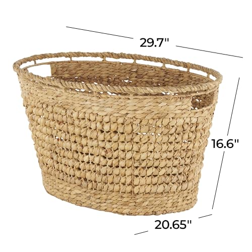 Deco 79 Seagrass Storage Basket, Basket 30" x 21" x 17", Brown - size: 30" x 21" x 17"