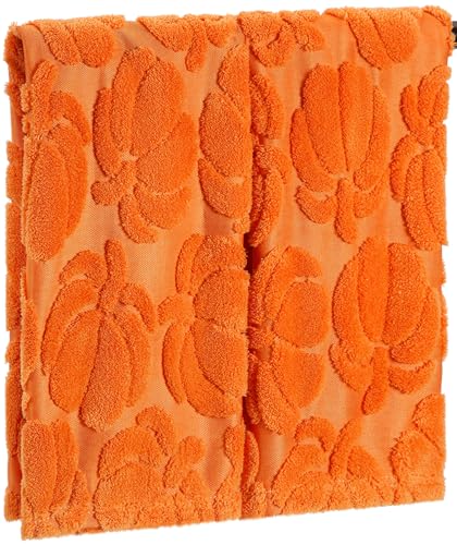 Quera 2 Pack Hand Towels Fall Pumpkin Thanksgiving Dark Color Bathroom Decorative Towels Set for Drying, Cleaning, Cooking, Holiday 13.7'' x 29.5'' (Orange) - color: Orange