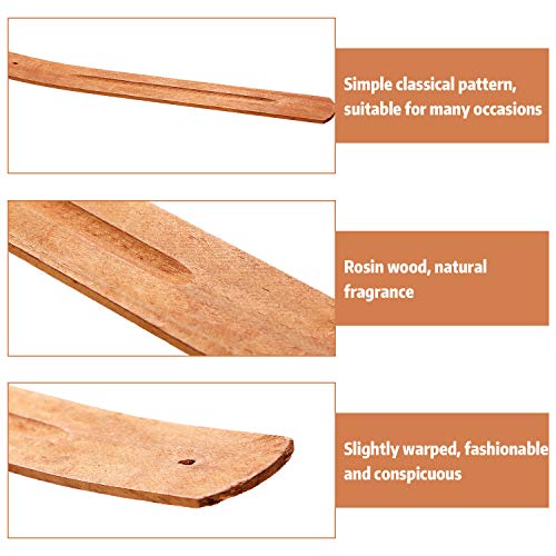 5 Pcs Incense Sticks Holder Incense Burner Ash Catcher, 9 in, Yellow Brown | Incense Burner Tray, Hole Stick Rest, Outdoor Indoor Use, Wood Grain Finish, Lightweight
