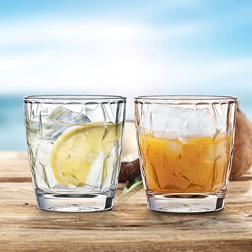 Plastic Glassware Tumbler Dishwasher Safe - Set of 4 Unbreakable Drinking Glasses, 10.5oz Reusable Acrylic Cups for Everyday Use (Clear) - color: Clear